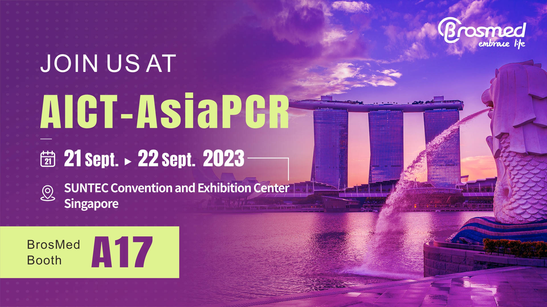 Meet BrosMed at AICT-AsiaPCR 2023